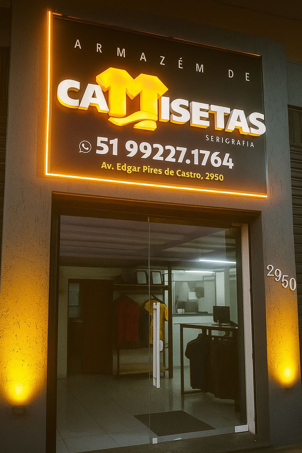 Localização da nossa loja Armazém de Camisetas Av. Edgar Píres de Castro, 2950 - Térreo - Aberta dos Morros, Porto Alegre - RS, 91788-690